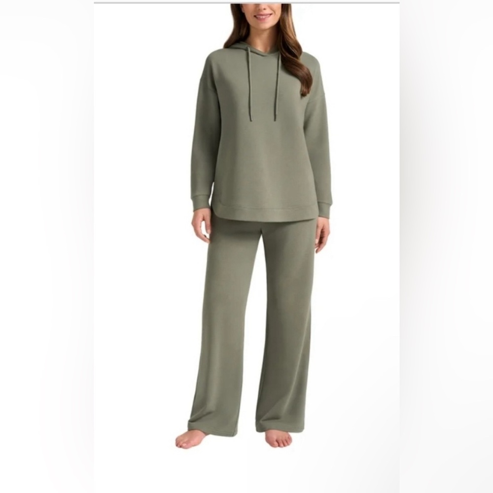 Max & Mia Sage Green 2-Pc Hoodie & Lounge Set • XL • Cozy + Trendy